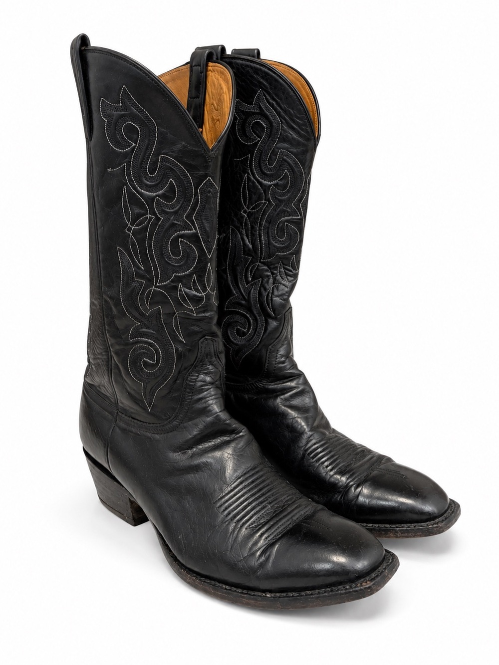 Lucchese Classic’s Handmade Men's Black Rounded Square Toe Boots Sz 10.5